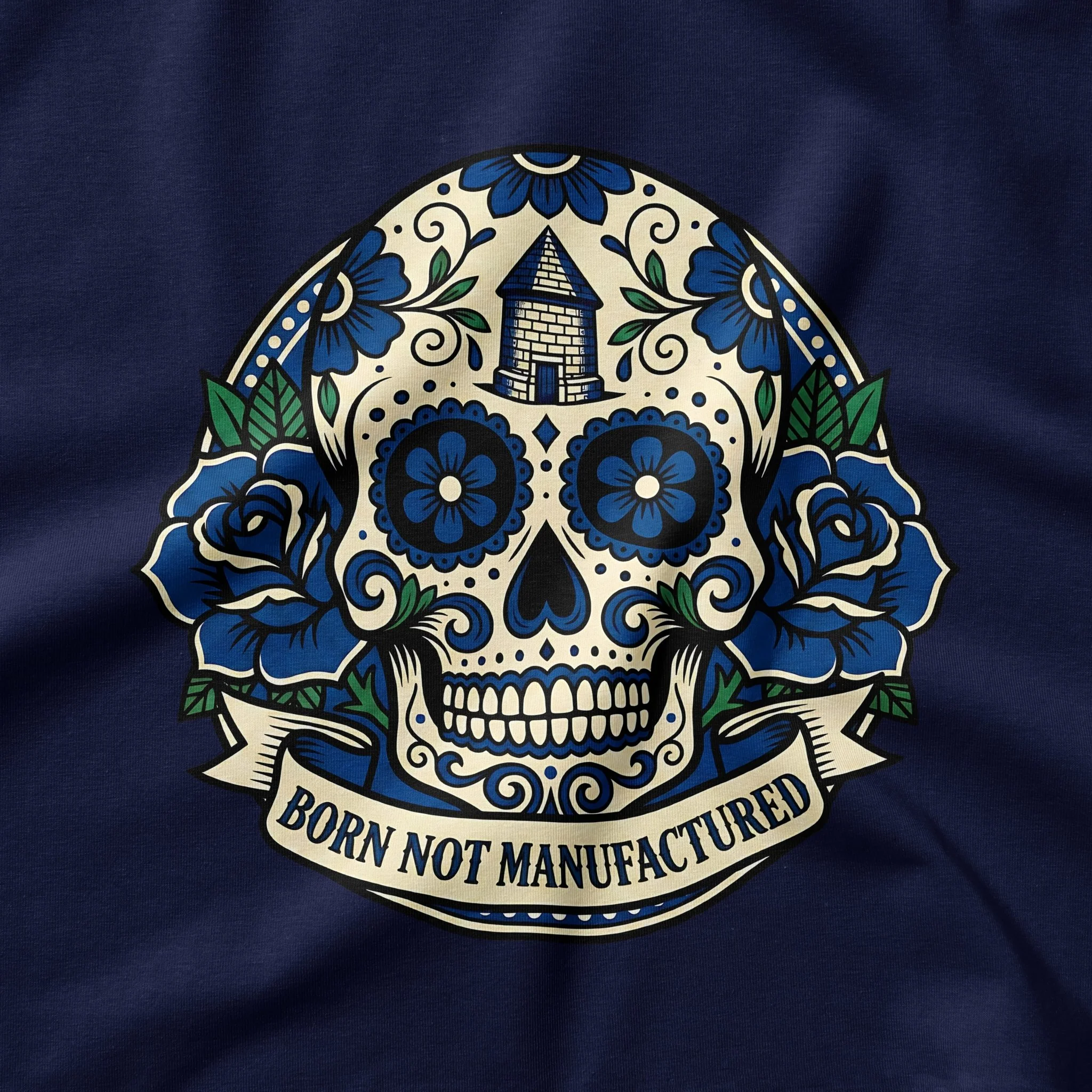 Born Not Manufactured Small Design T-Shirt - Image 2