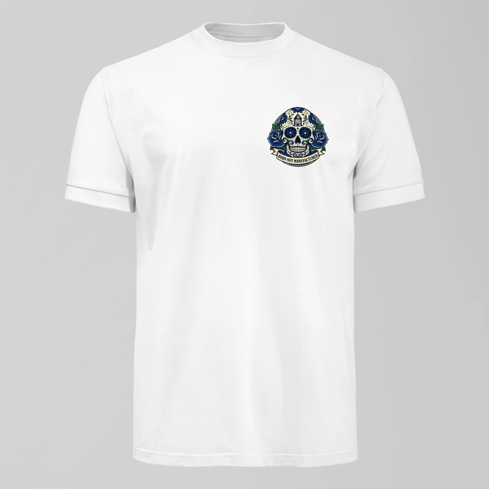 Born Not Manufactured Small Design T-Shirt - Image 5