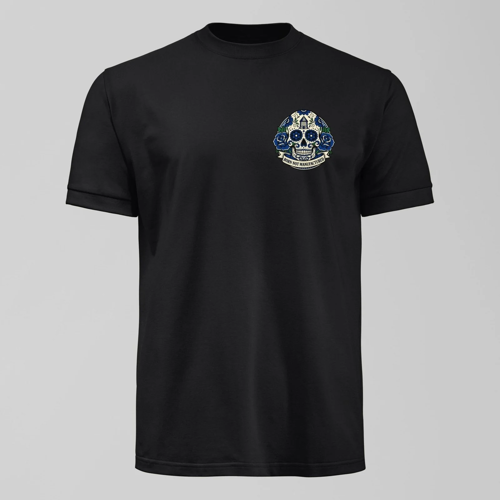 Born Not Manufactured Small Design T-Shirt - Image 6