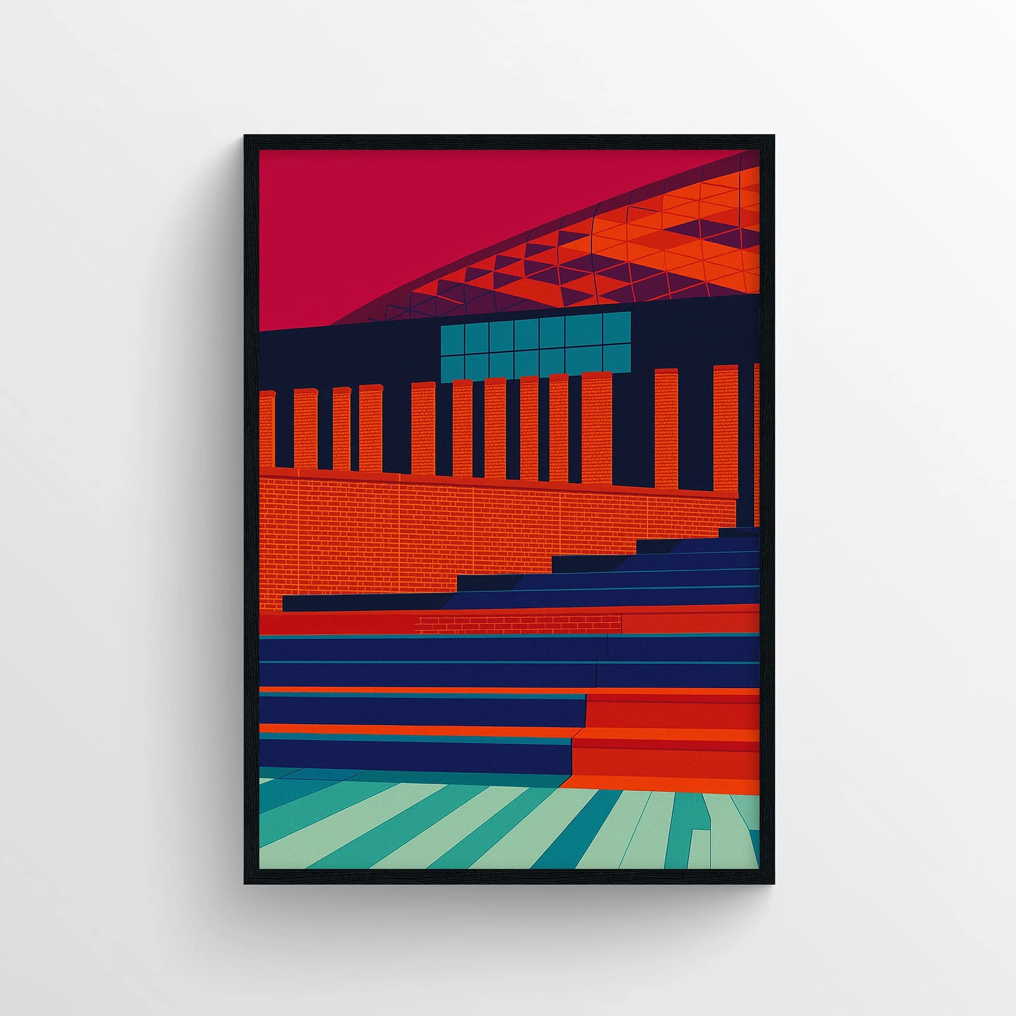 Bramley-Moore Abstract Built from Brick & Steel Print