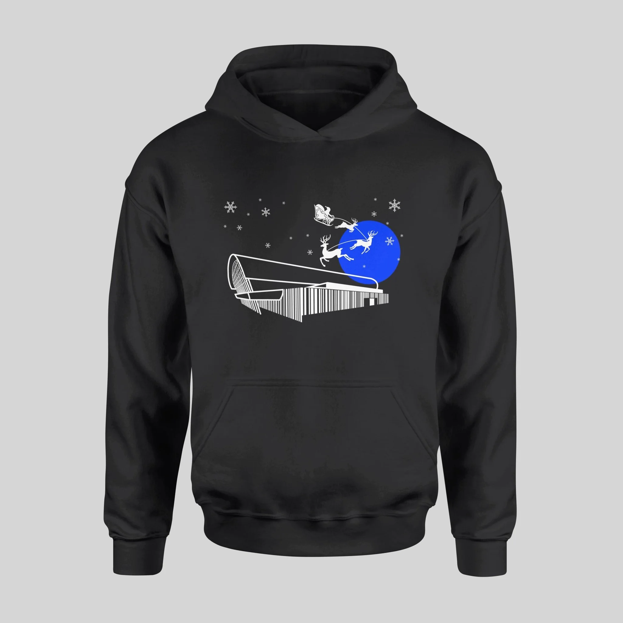 Bramley Moore New Dawn Christmas Hoodie – Everton Stadium Santa & Snow