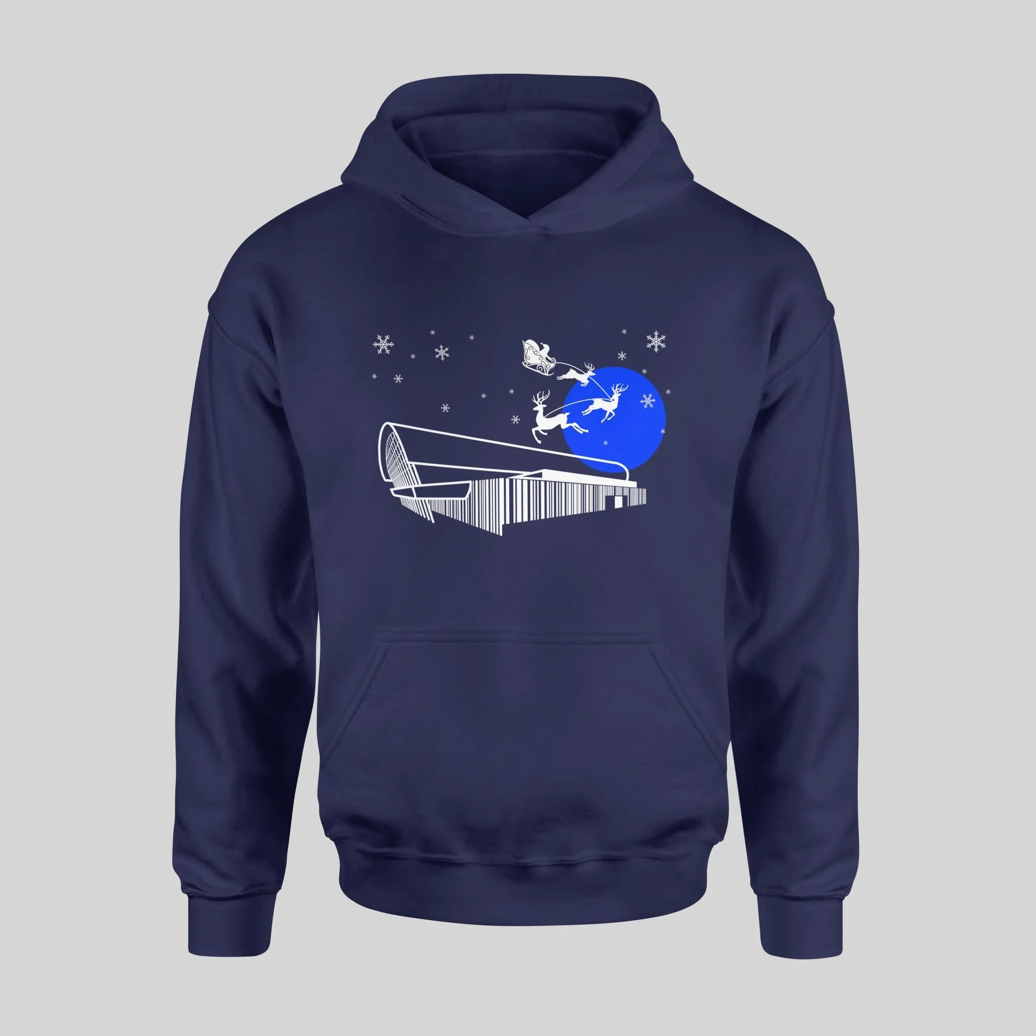 Bramley Moore New Dawn Christmas Hoodie – Everton Stadium Santa & Snow - Image 2