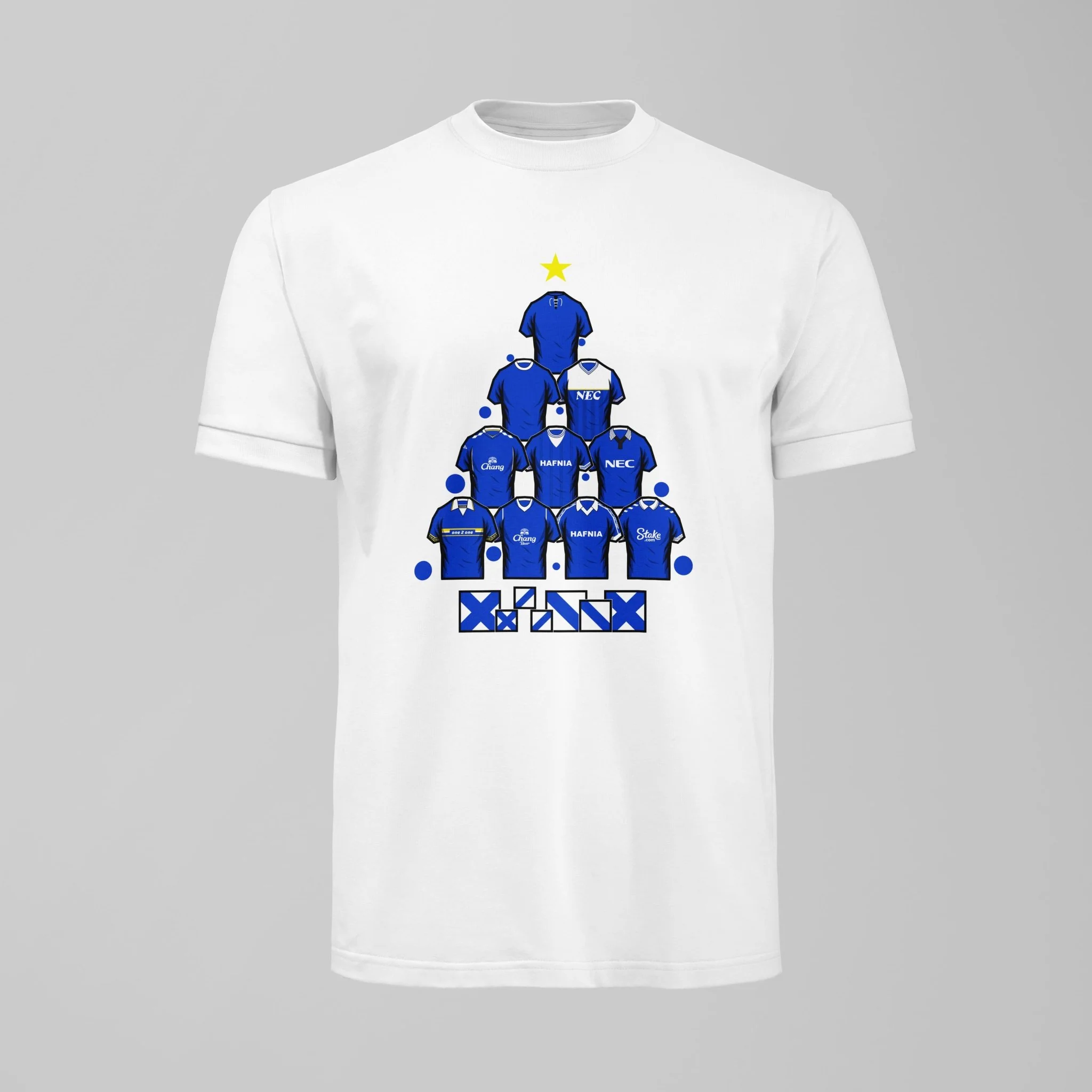 Kids Everton Christmas Tshirt – Retro Shirts & Archibald Leitch Tree