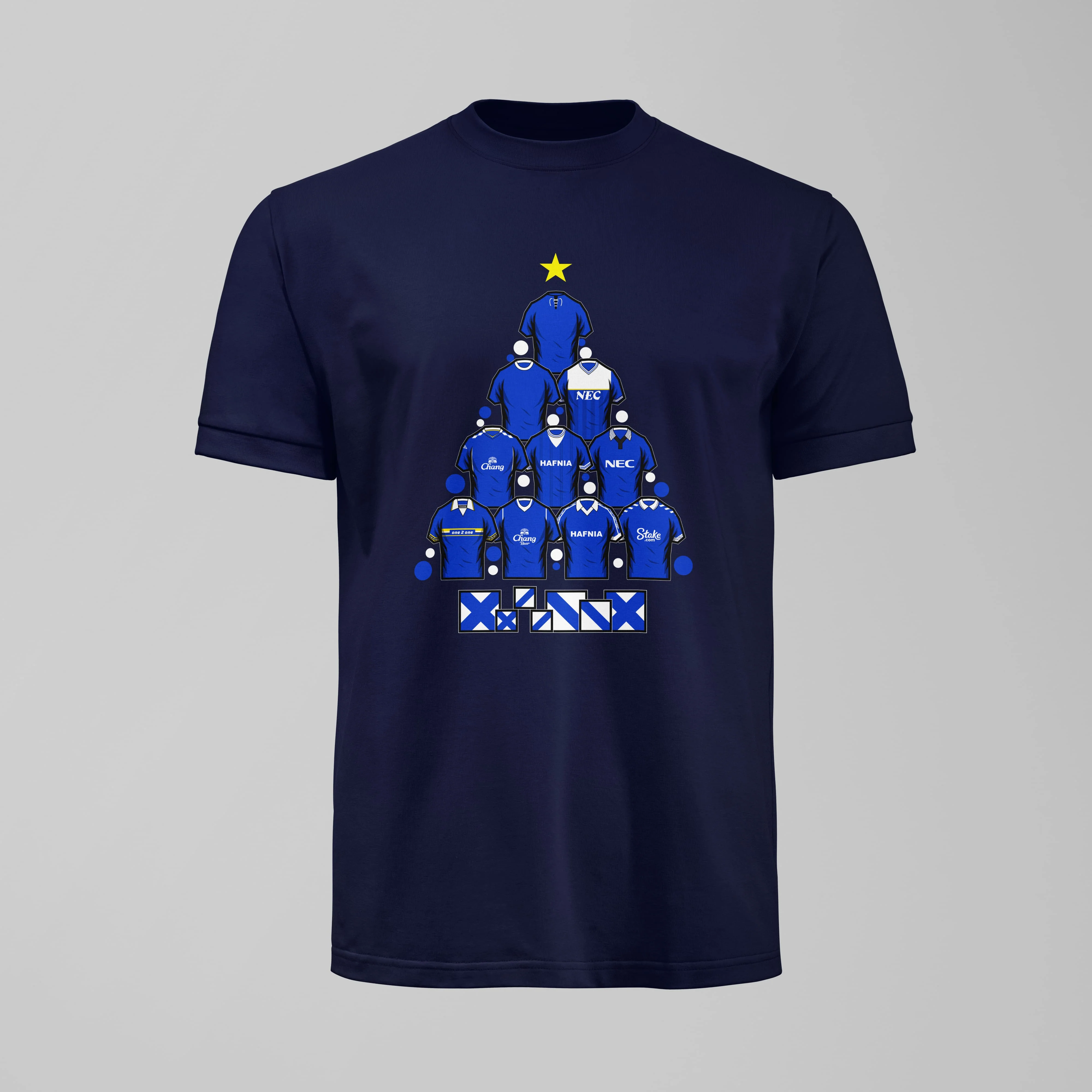 Kids Everton Christmas Tshirt – Retro Shirts & Archibald Leitch Tree - Image 3
