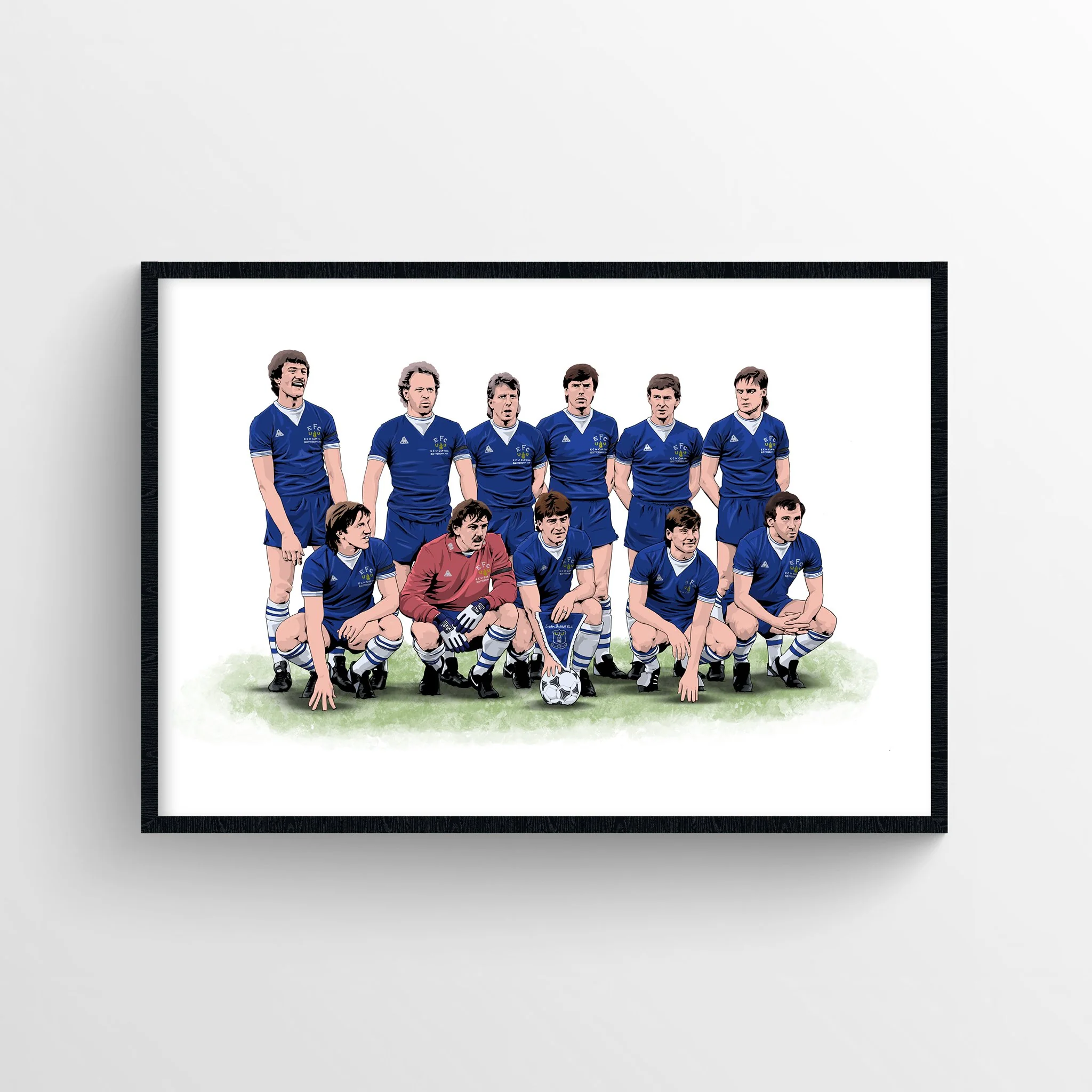 Everton FC 84/85 Print - ECWC Final Line-up