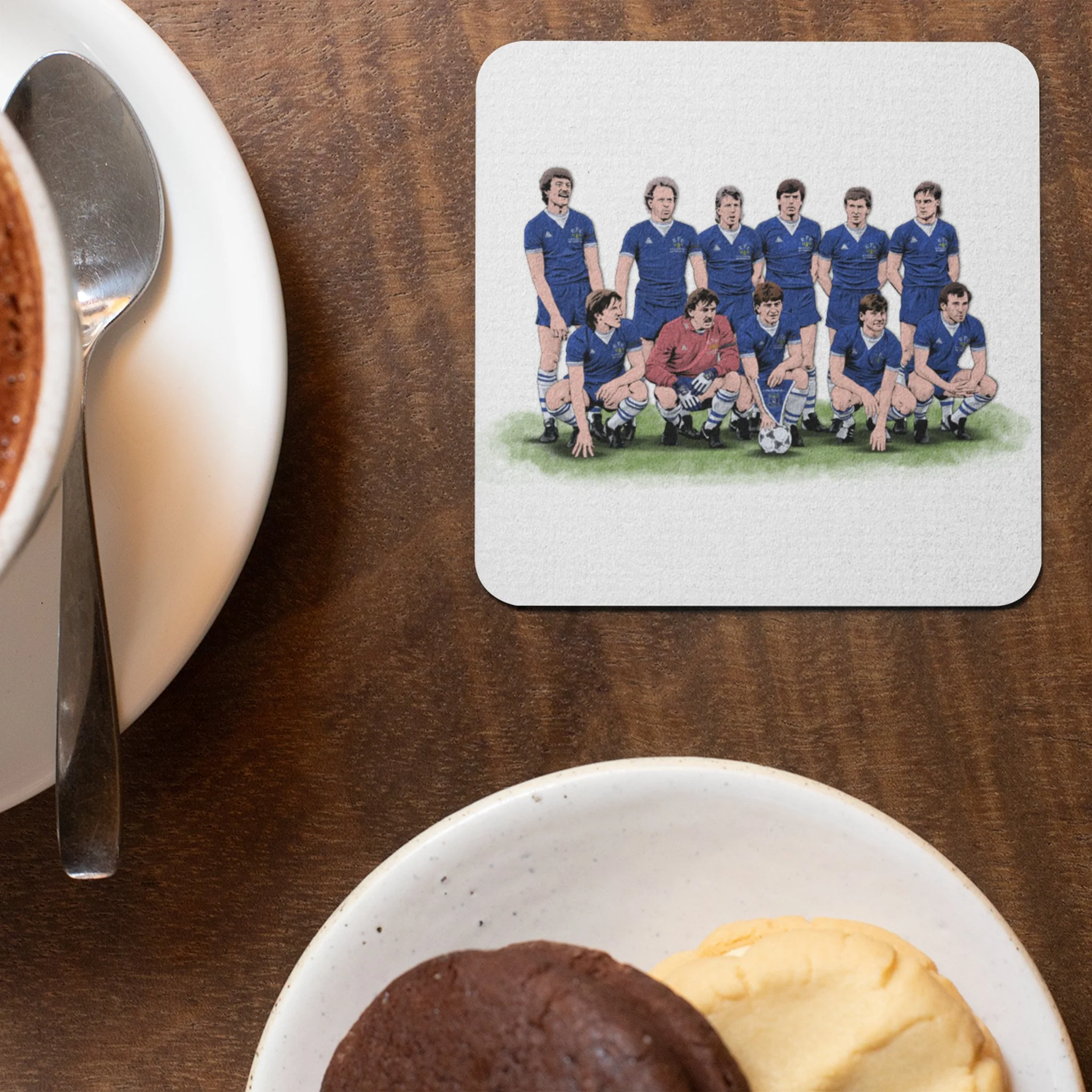 Everton FC 84/85 - ECWC Final Line-up - Coaster - Image 2