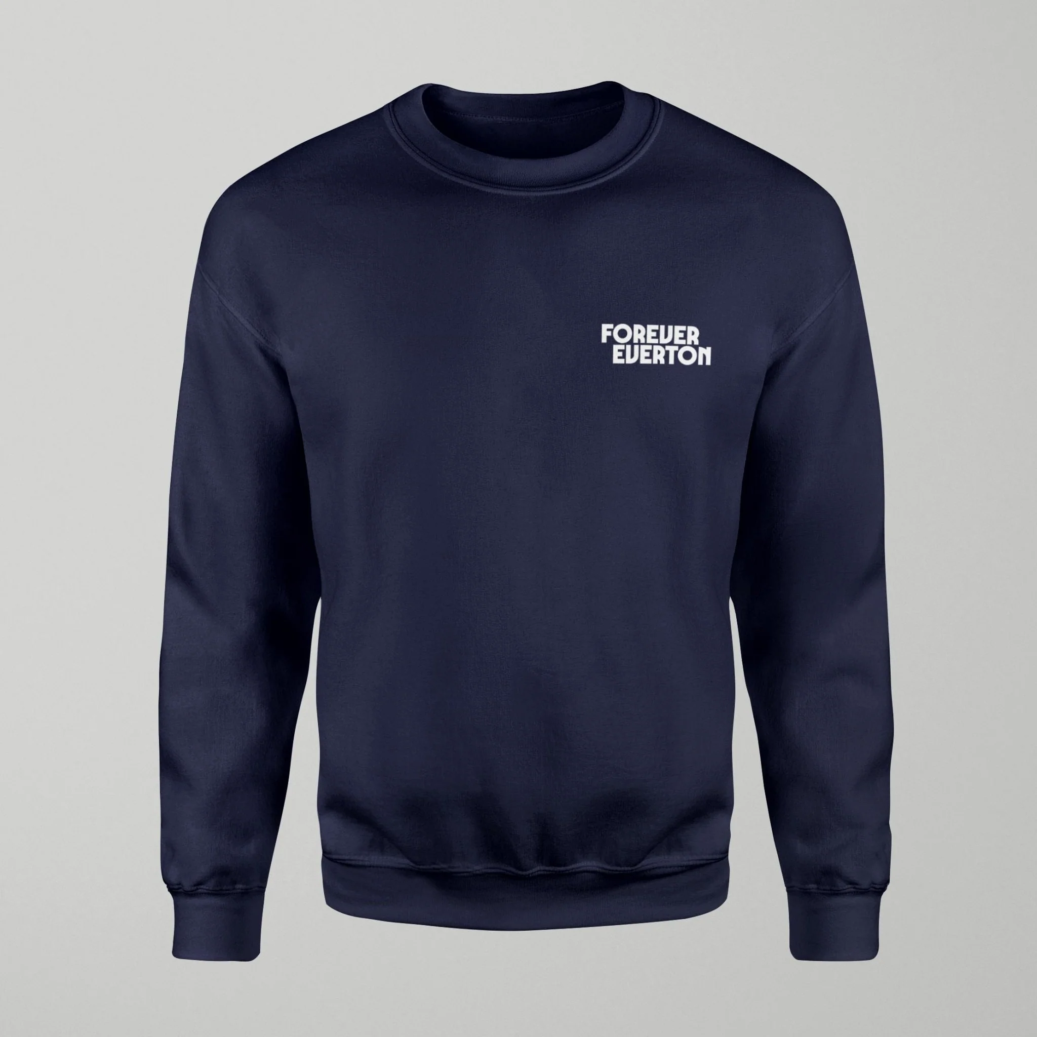 Dark Forever Everton Small Logo White Design Jumper - Image 2
