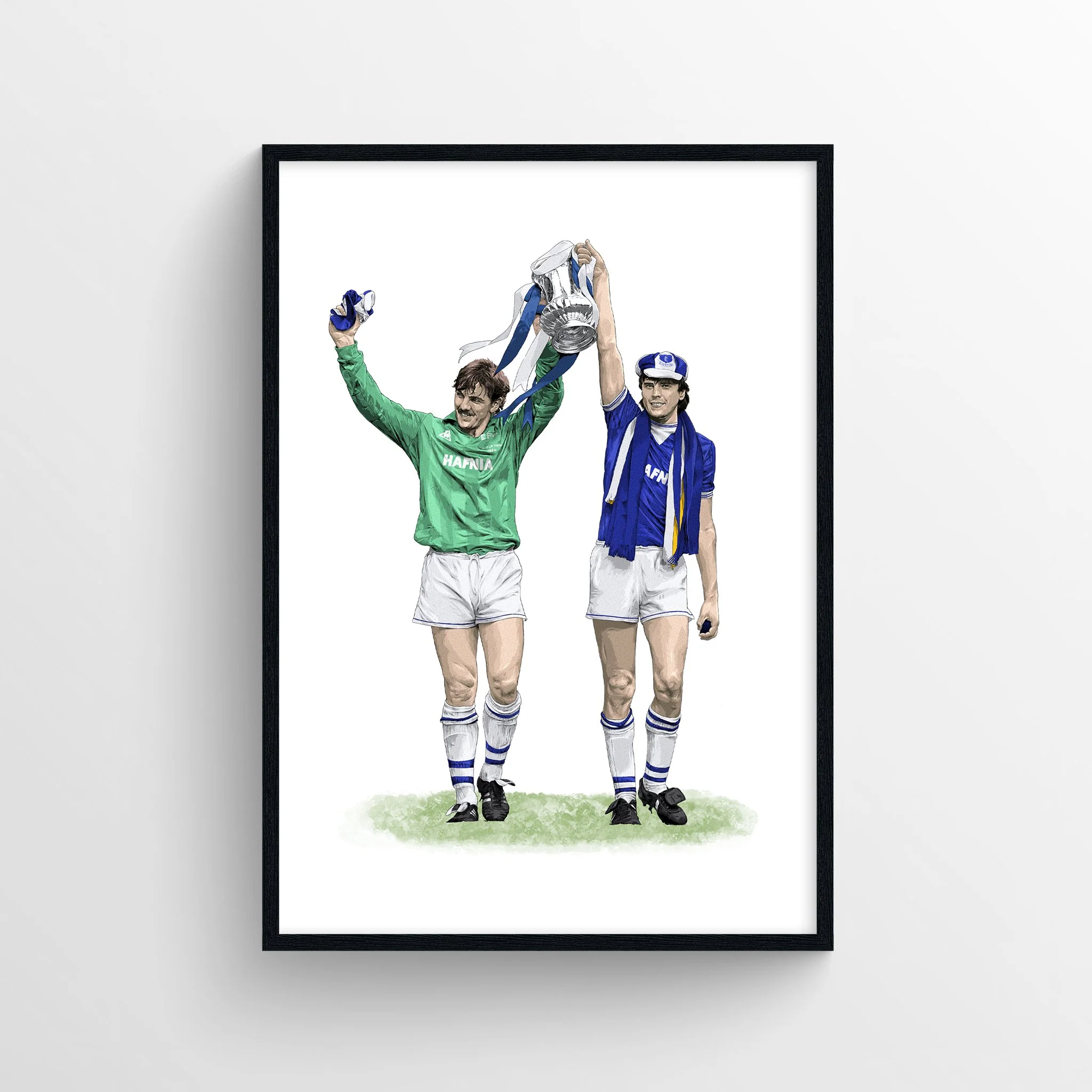 Graeme Sharp & Neville Southall Everton Print - 84 FA Cup Final