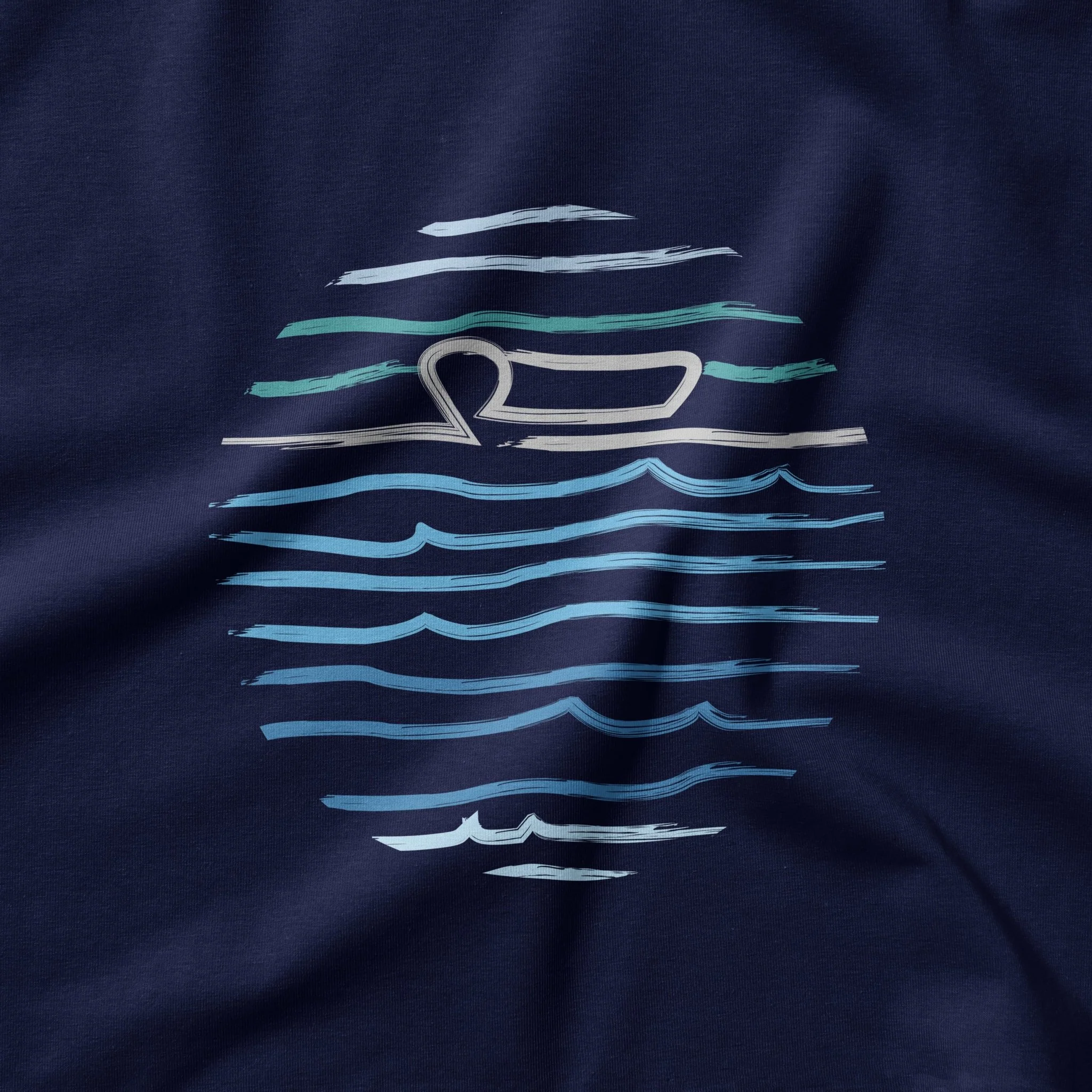 Royal Blue Mersey Small Design T-Shirt - Image 2